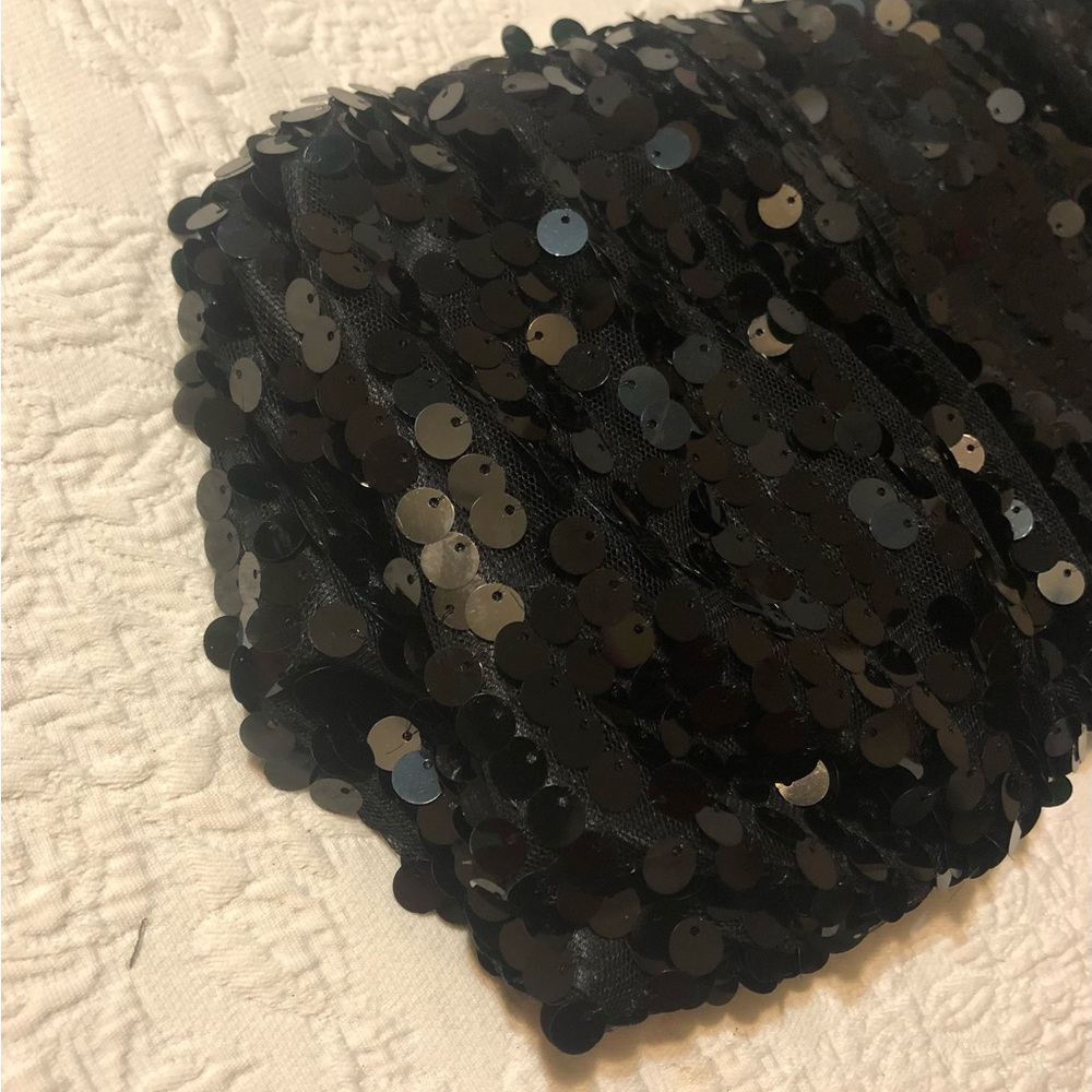 Joan Rivers Classics Large Black Sequin Clutch Bag - Picture 5 of 8